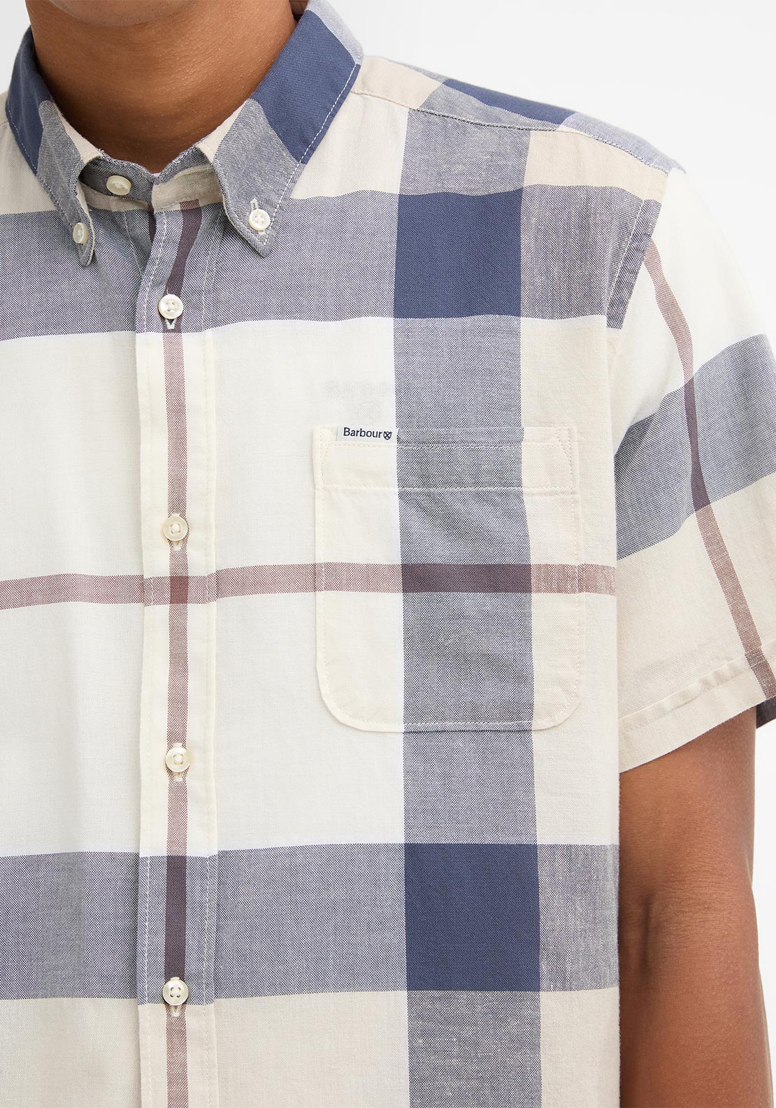 Barbour Men’s Douglas Tailored Shirt, Navy & Beige Multi