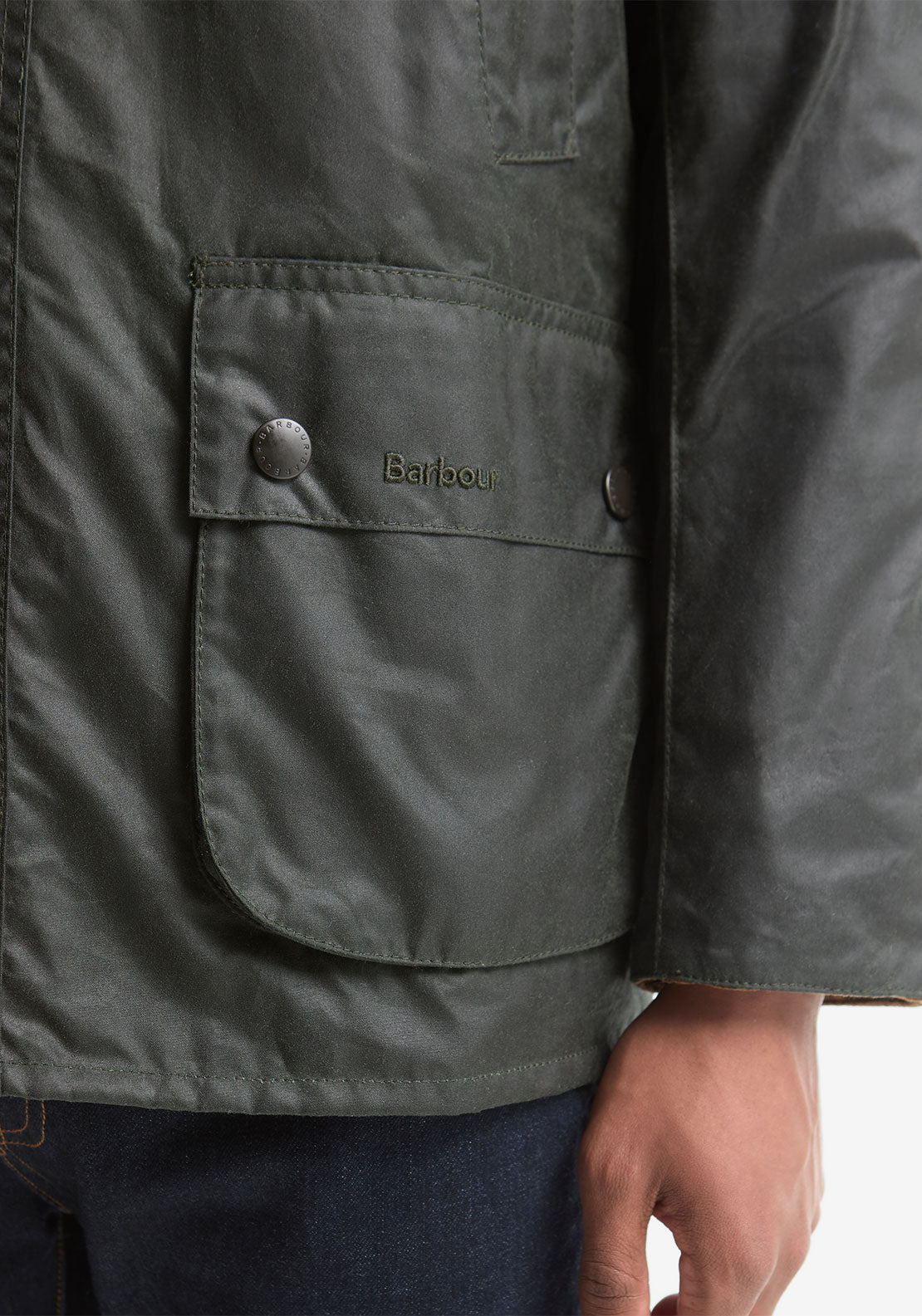 Barbour Men’s Festive Ashby Wax Jacket, Evergreen
