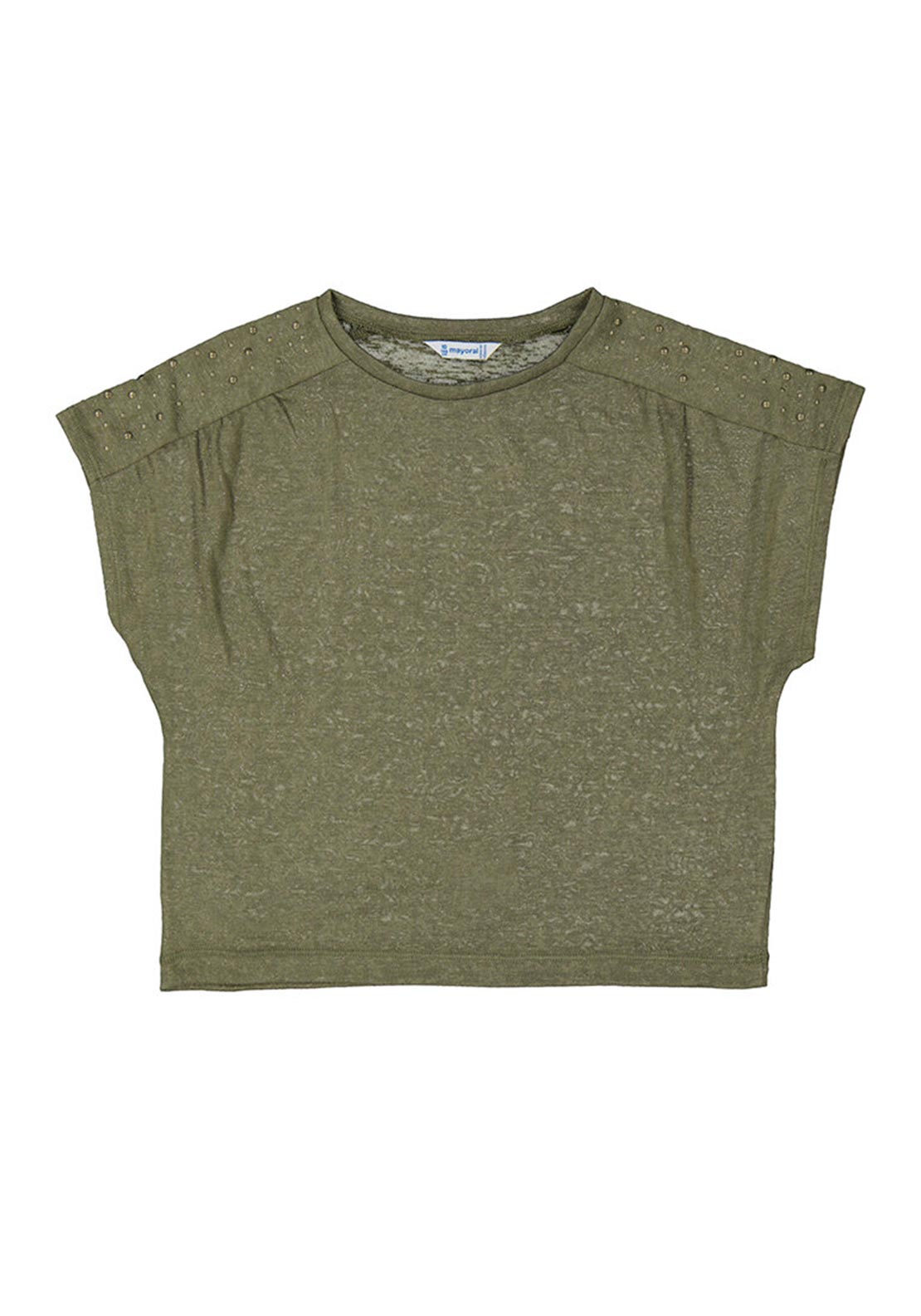 Mayoral Older Girl Short Sleeve Top, Green