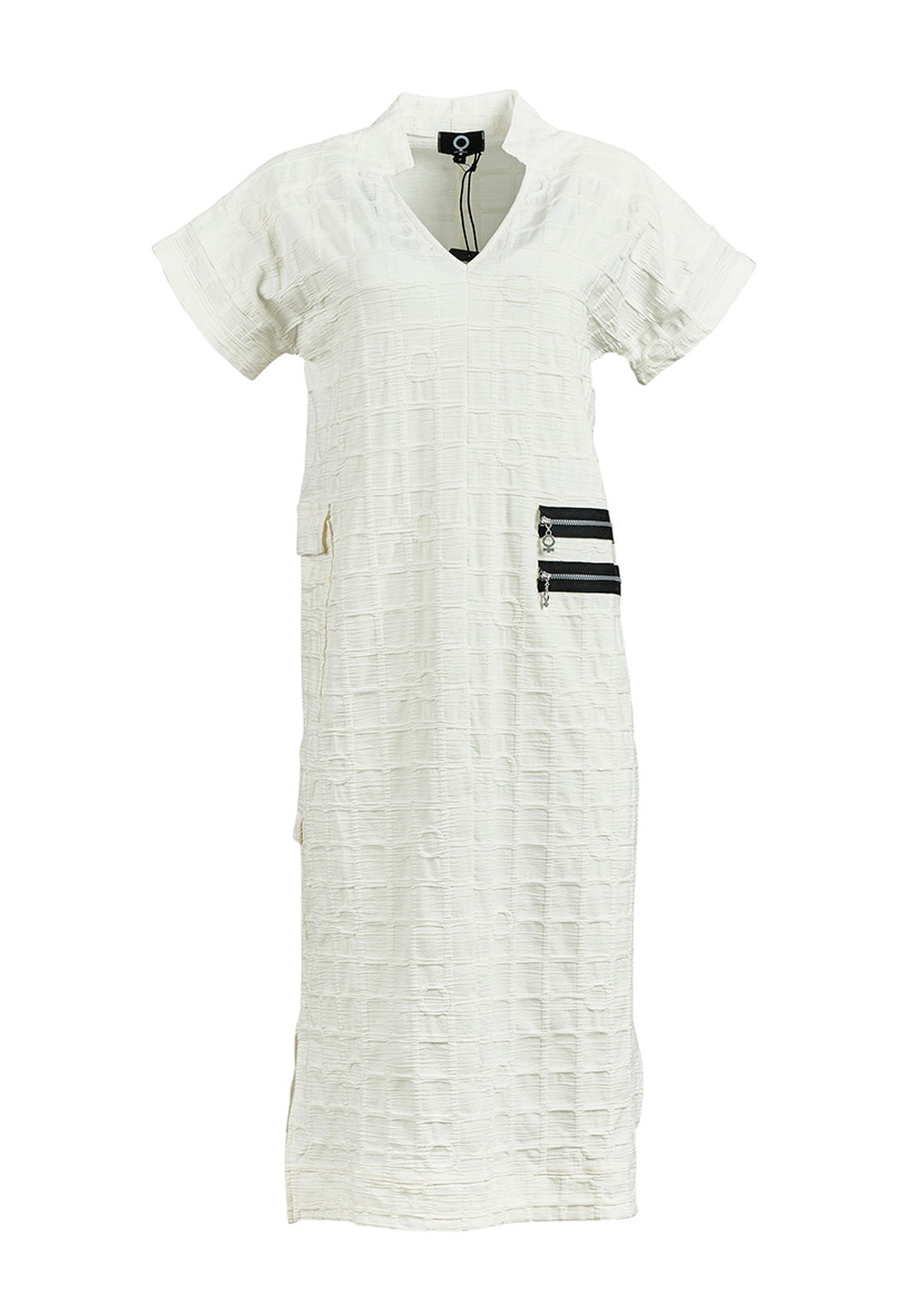 My Soul Bubble V Neck Midi Dress, Off White
