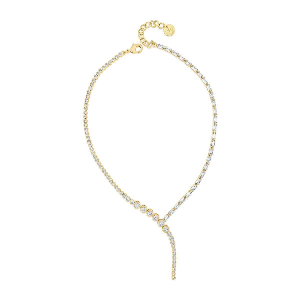 Absolute Contrasting CZ Necklace, Gold
