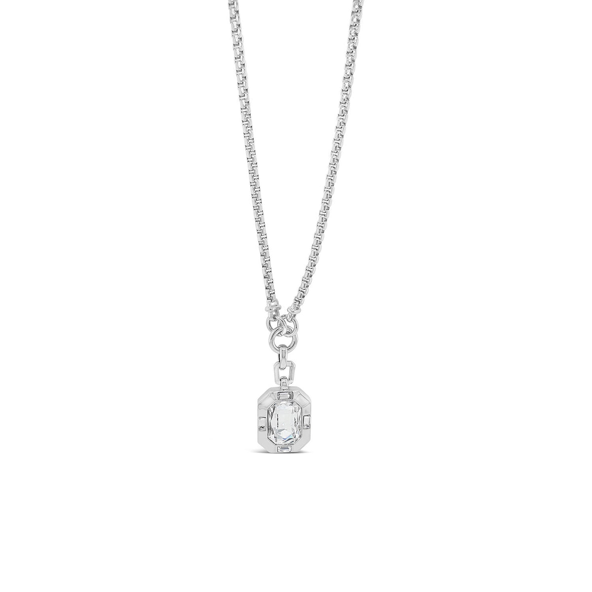 Absolute Cushion Pendant Necklace, Silver