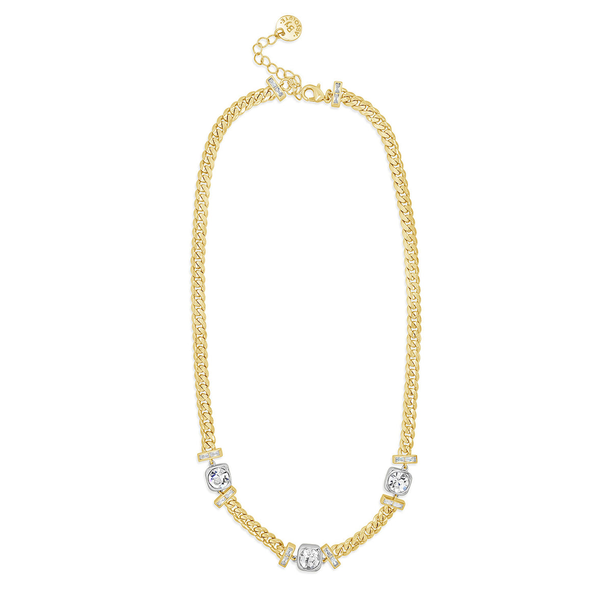 Absolute CZ Curb Chain Necklace, Gold