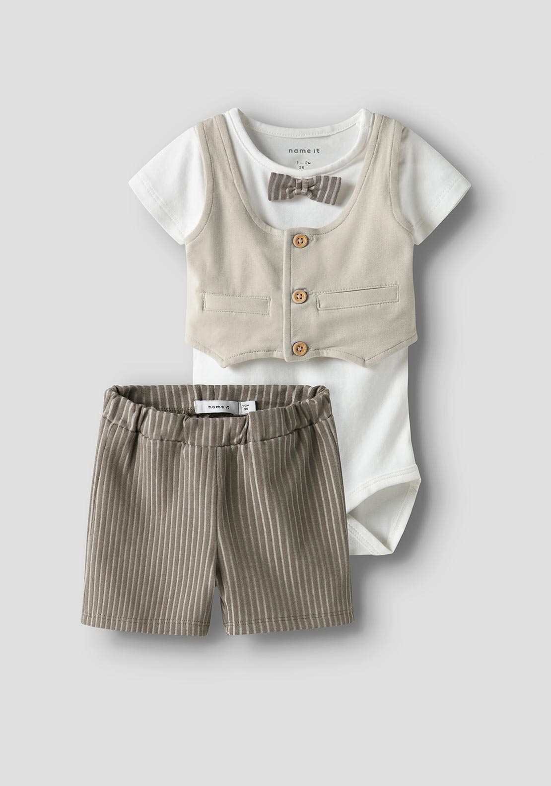 Name It Baby Boy Helmar Shorts Set, Walnut - Main Image