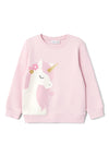 Name It Mini Girl Ricorna Long Sleeve Unicorn Sweater, Parfait Pink