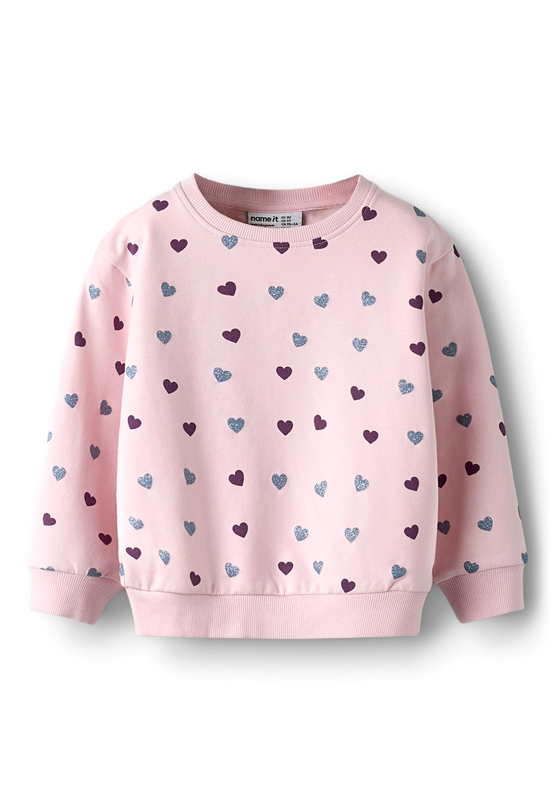 Name It Mini Girl Solea Long Sleeve Print Sweater, Pink