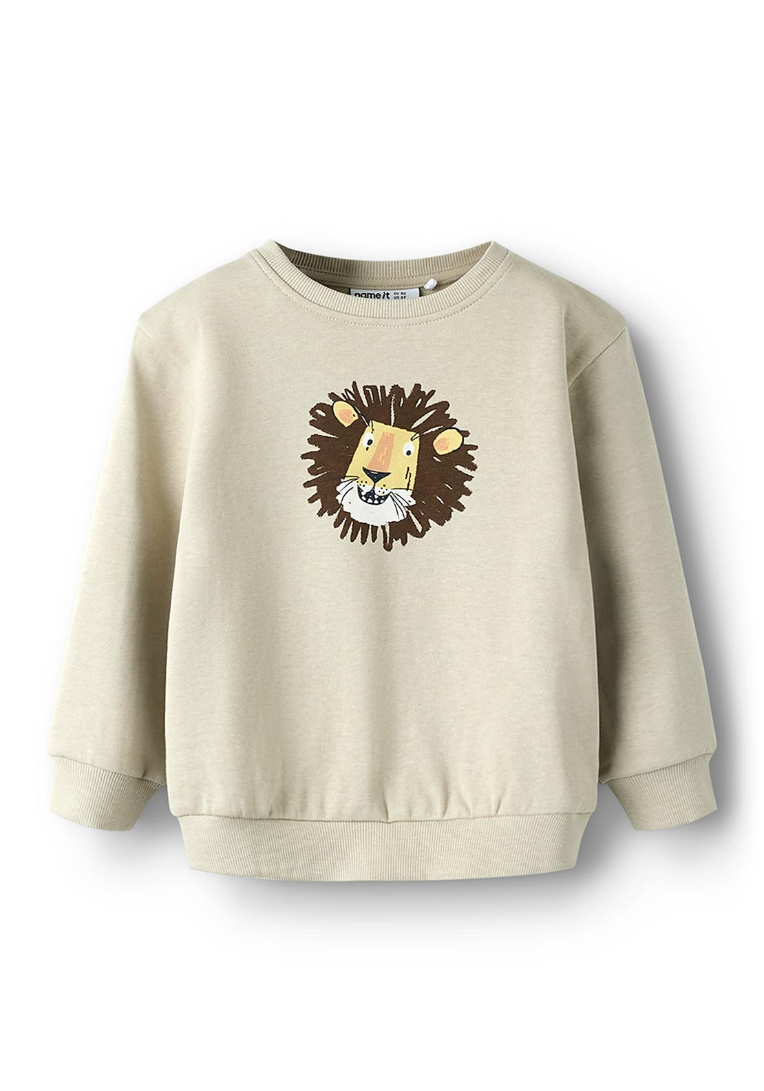 Name It Mini Boy Saku Lion Long Sleeve Sweater, Beige