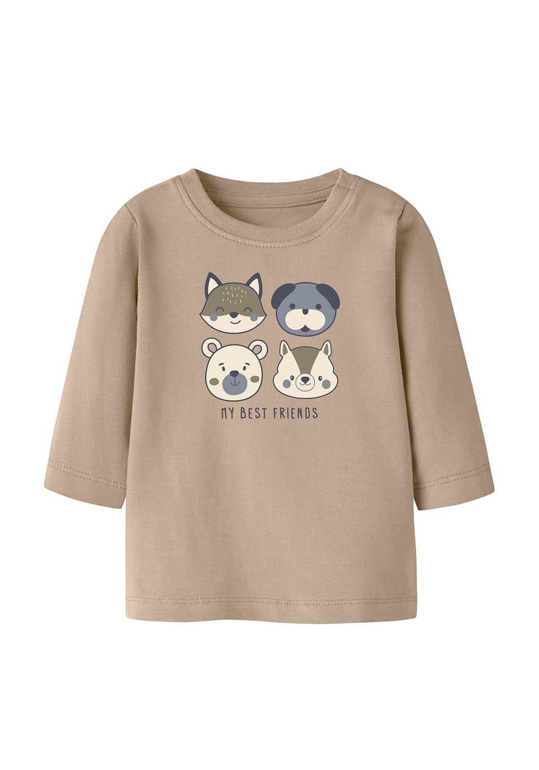 Name It Baby Boy Nollo Long Sleeve Top, Beige