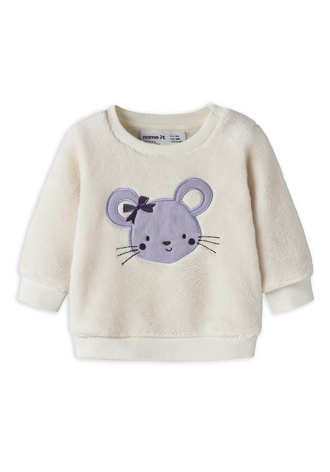 Name It Baby Girl Olivine Fleece Sweater, Cream