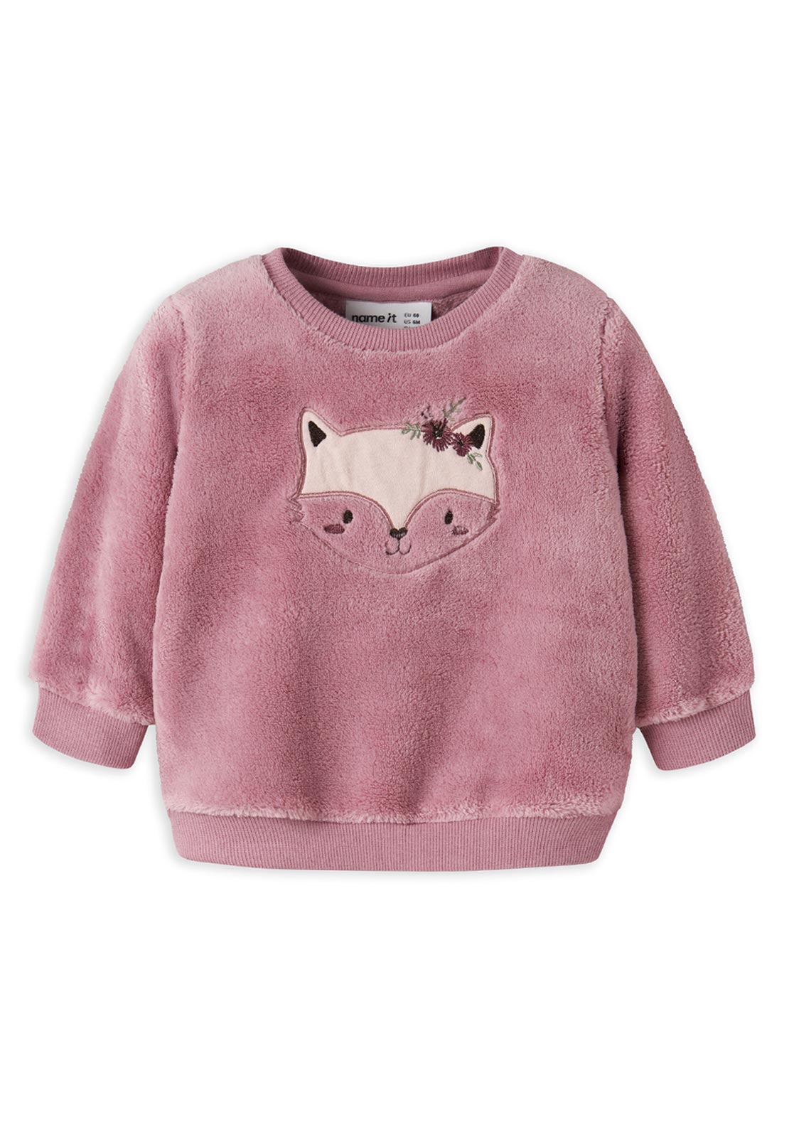 Name It Baby Girl Olivine Fleece Sweater, Pink