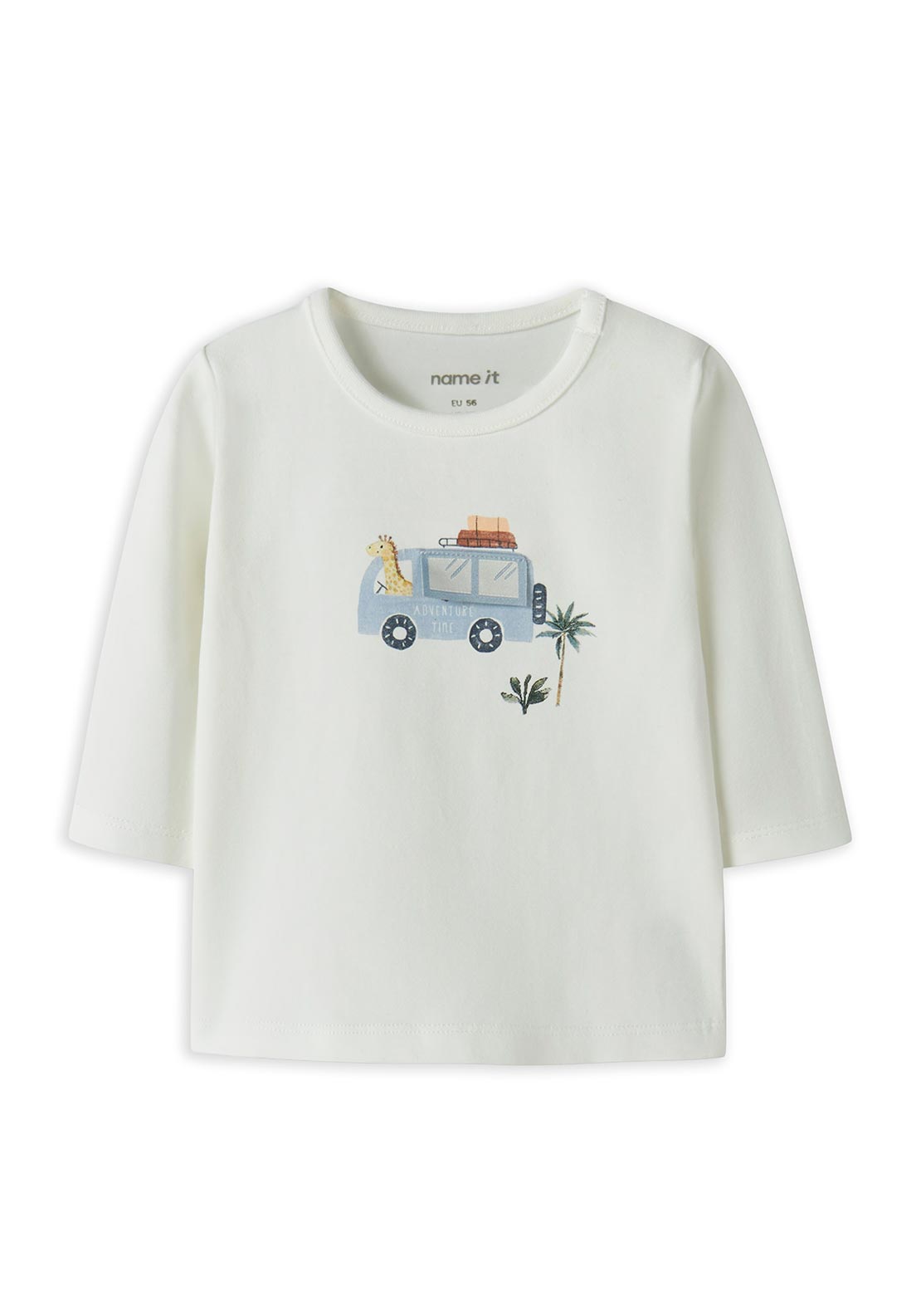 Name It Baby Boy Herro Animal Detail Long Sleeve Top, White