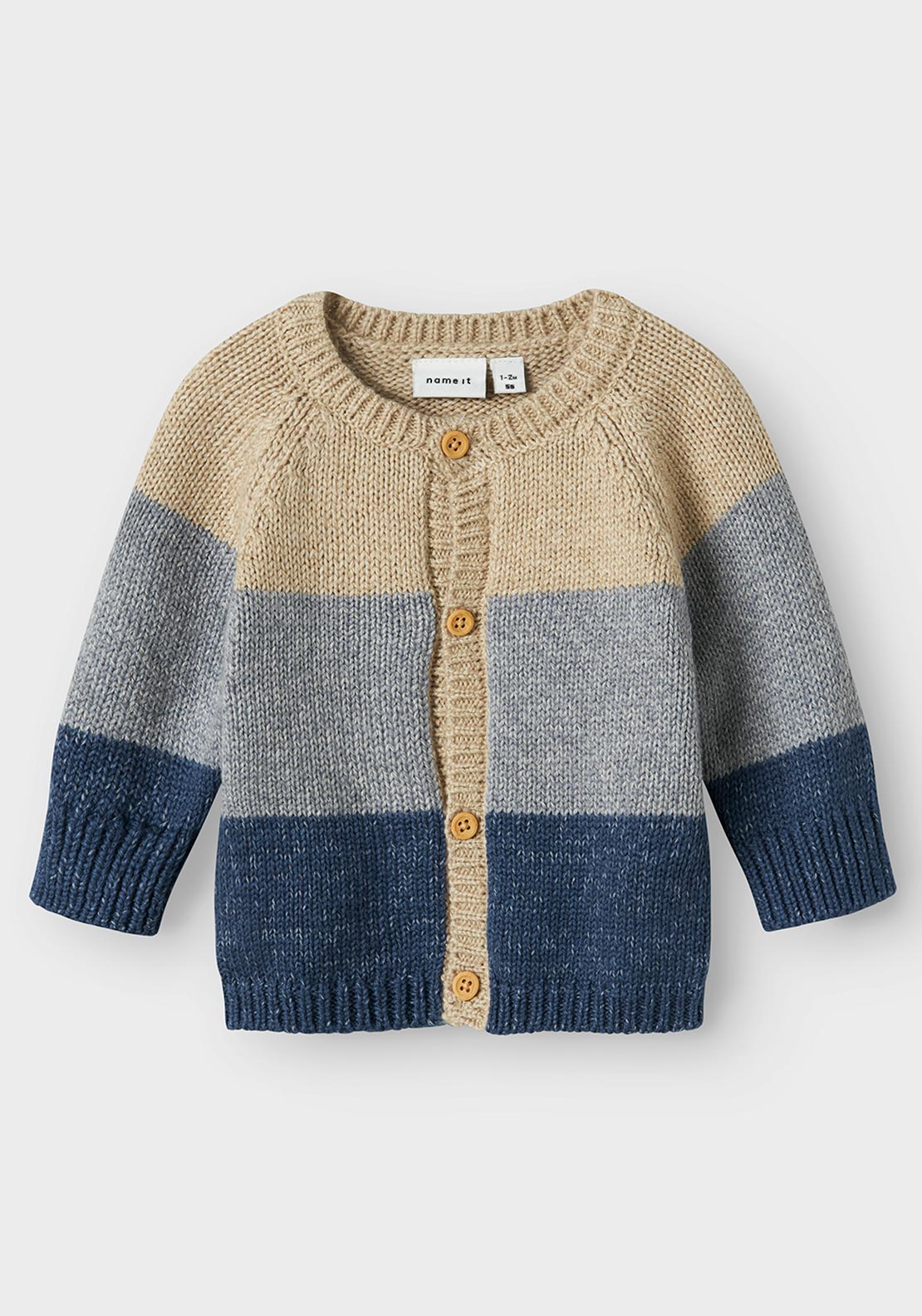 Name It Baby Boy Noller Long Sleeve Knit Cardigan, Blue