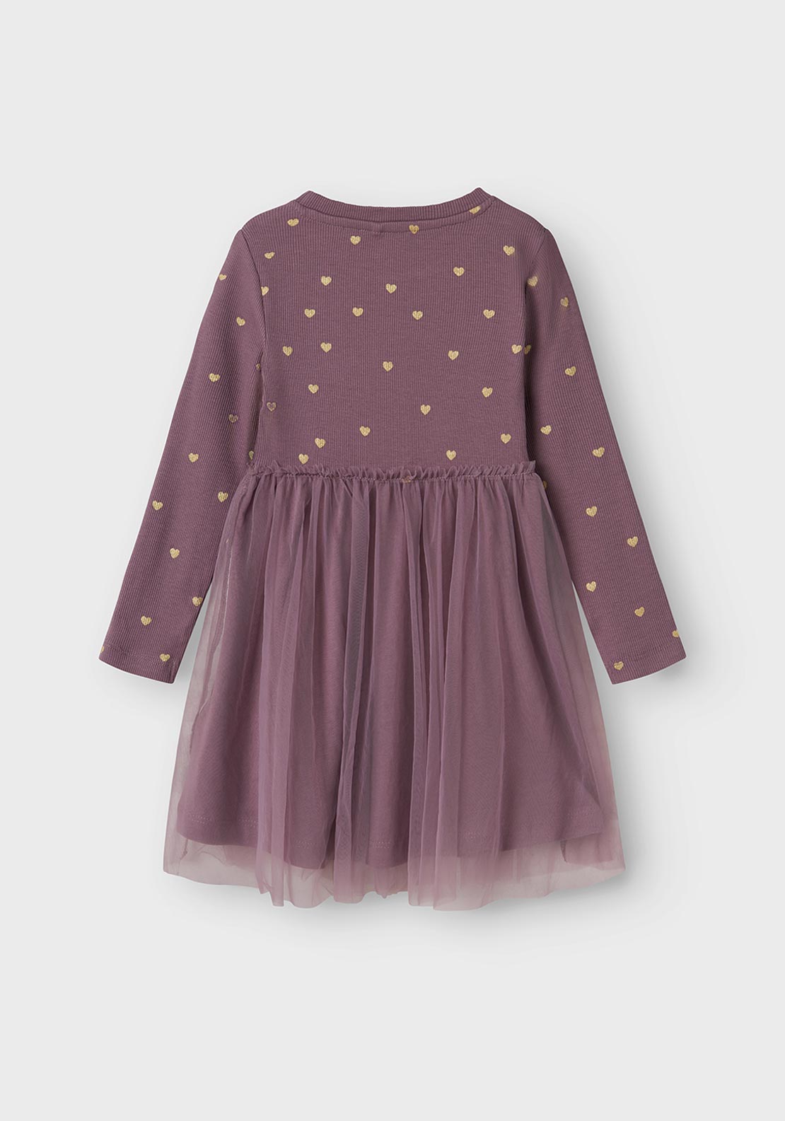 Name It Mini Girl Nadja Long Sleeve Tulle Dress, Purple