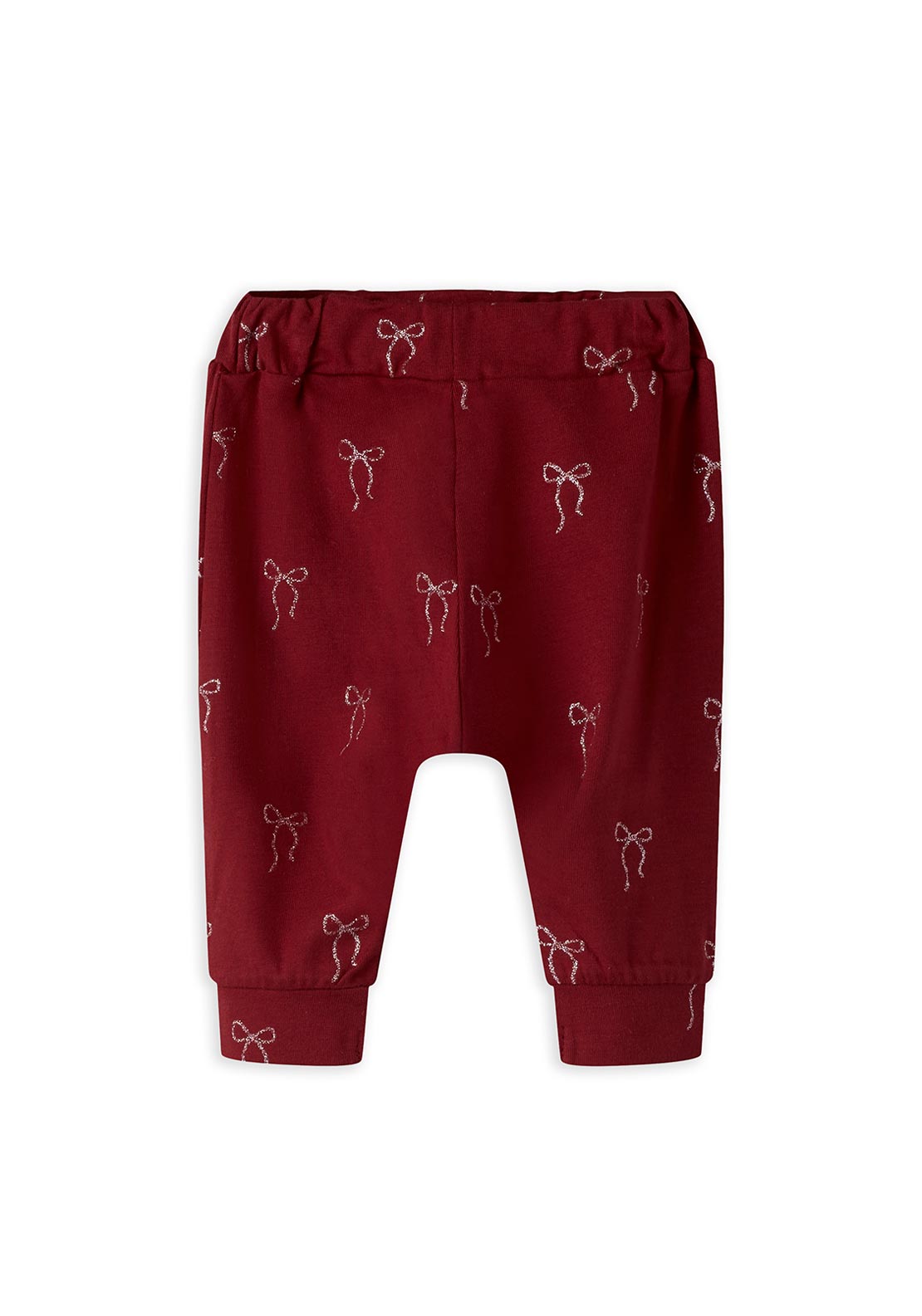 Name It Baby Girl Ratia Glitter Bow Sweat Pant, Red