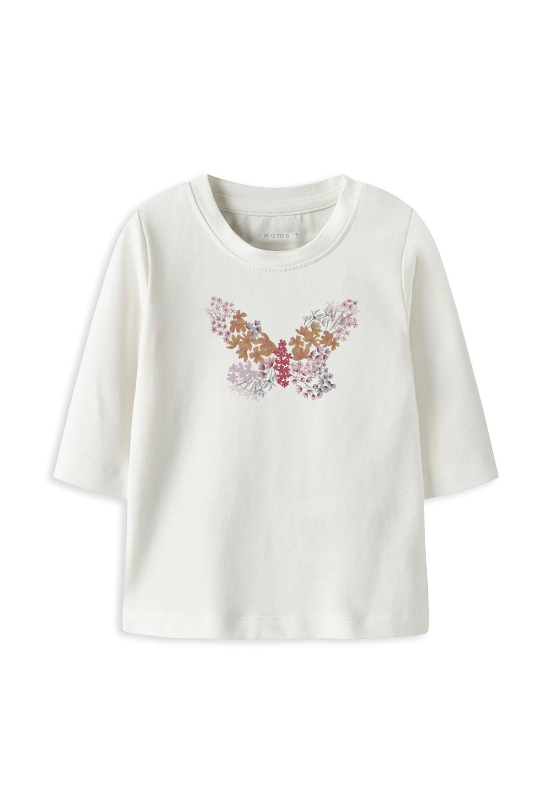 Name It Baby Girl Bussa Long Sleeve Top, Off White