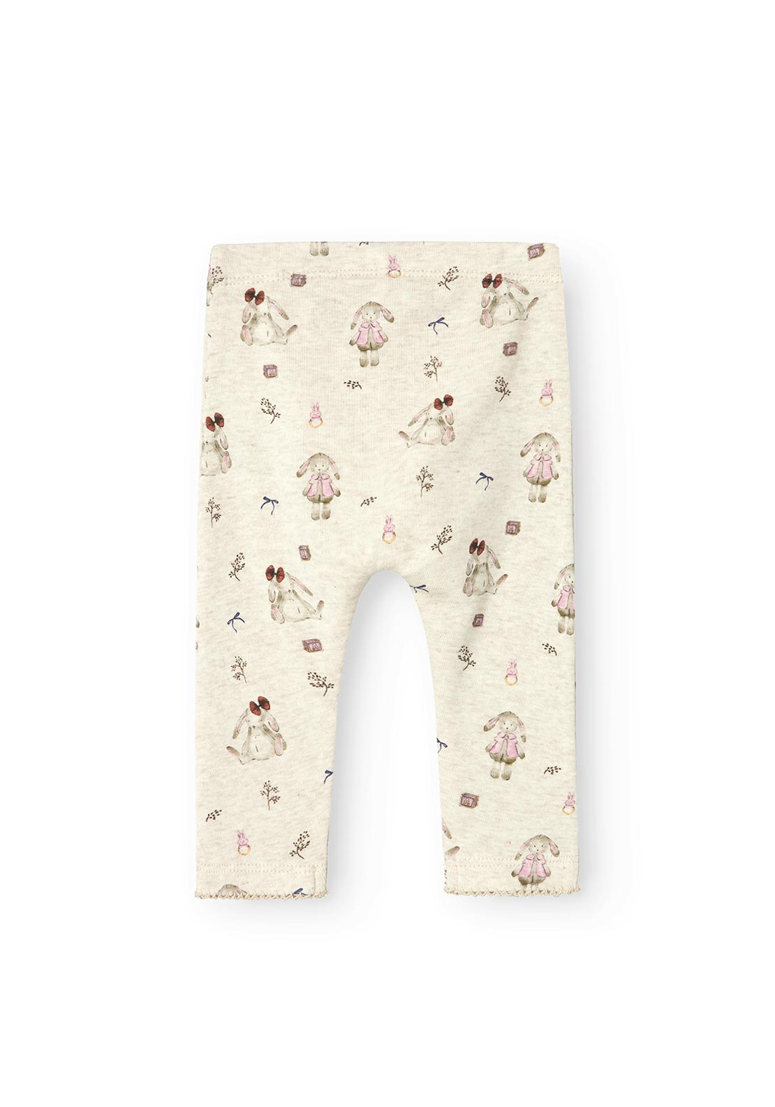 Name It Baby Girl Rabbit Print Legging, Peyote Melange