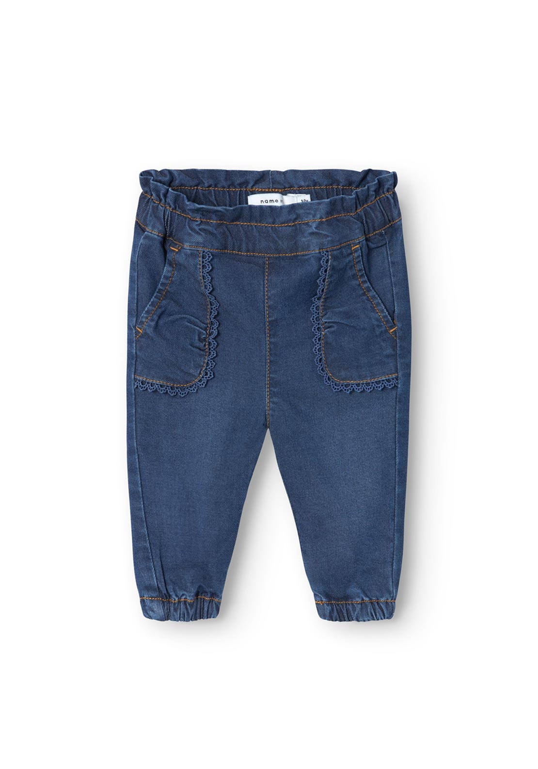 Name It Baby Girl Rose Jeans, Dark Blue Denim