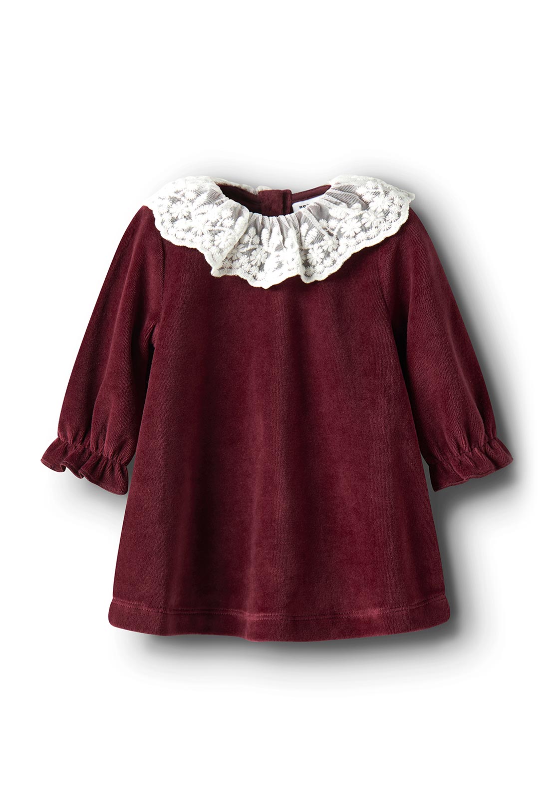 Name It Baby Girl Roxy Long Sleeve Velour Dress, Wine