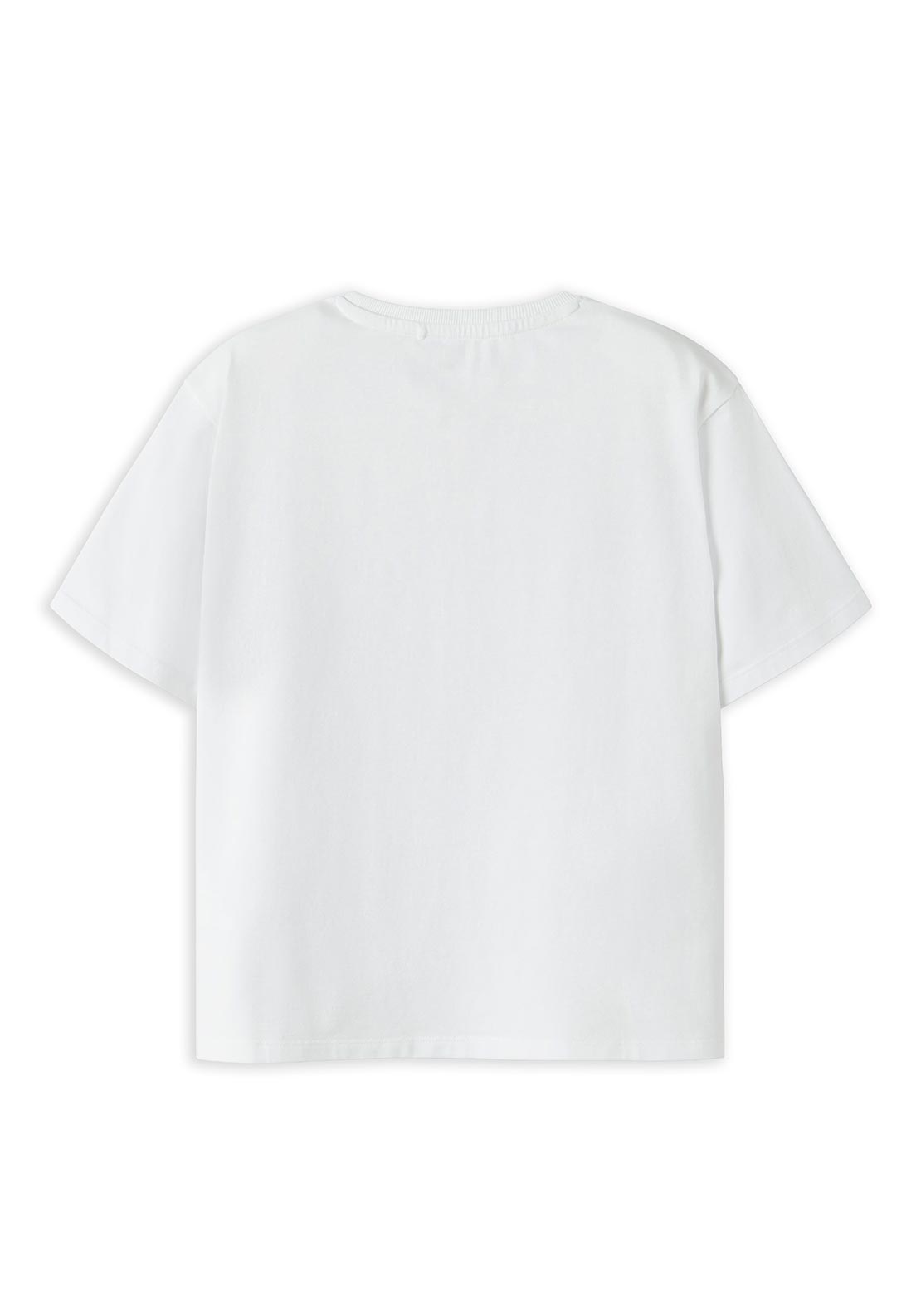 Name It Kid Girl Stitch Print Short Sleeve Tee, White