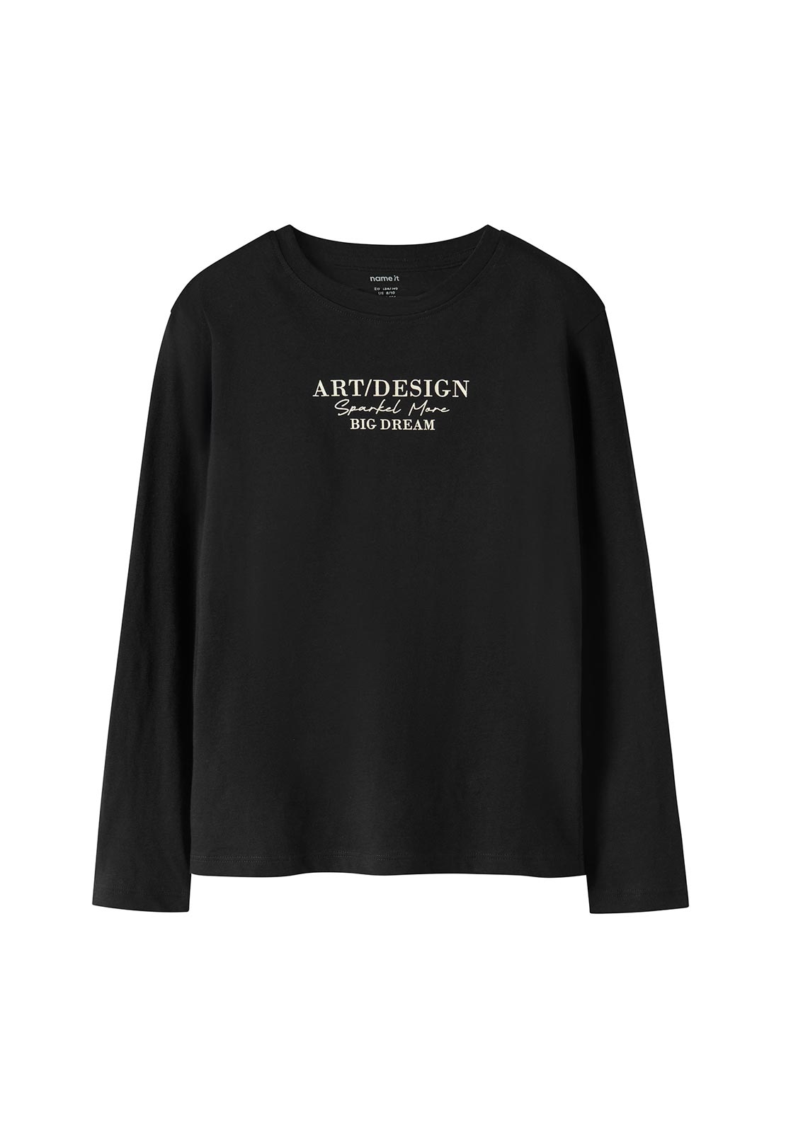 Name It Kid Girl Loui Long Sleeve Top, Black