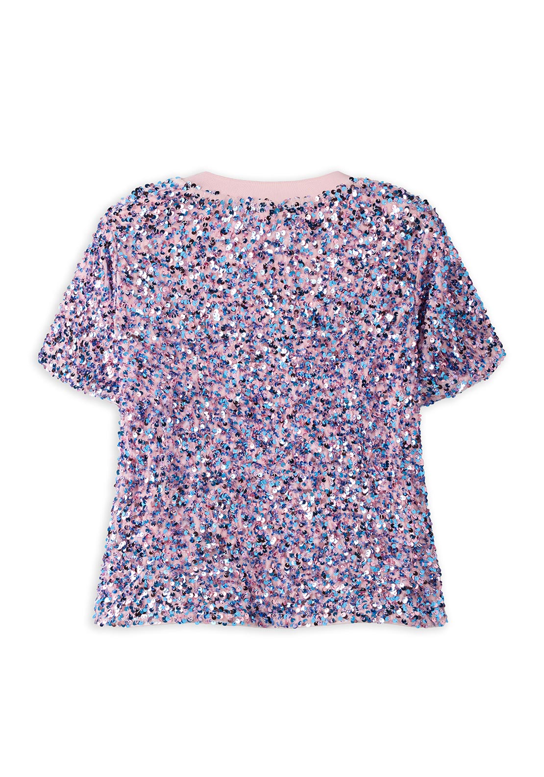 Name It Kid Girl Runica Sequin Short Sleeve Top, Pink