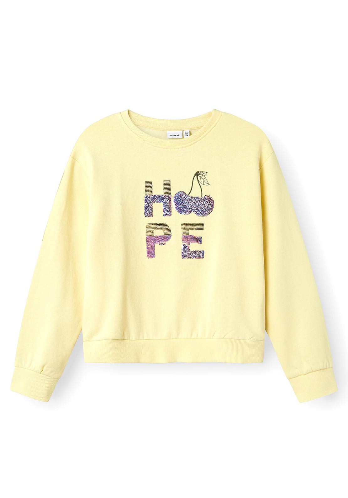 Name It Kid Girl Teka Long Sleeve Sweater, Pastel Yellow