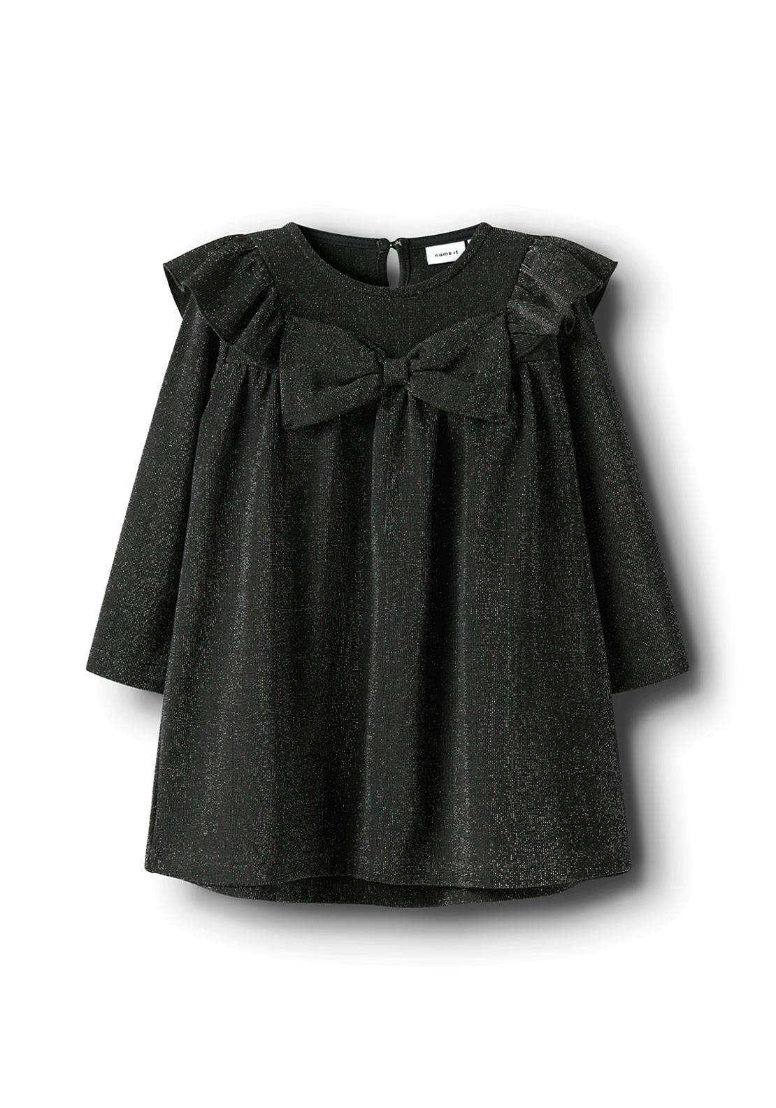 Name It Mini Girl Roisin Long Sleeve Glitter Dress, Black