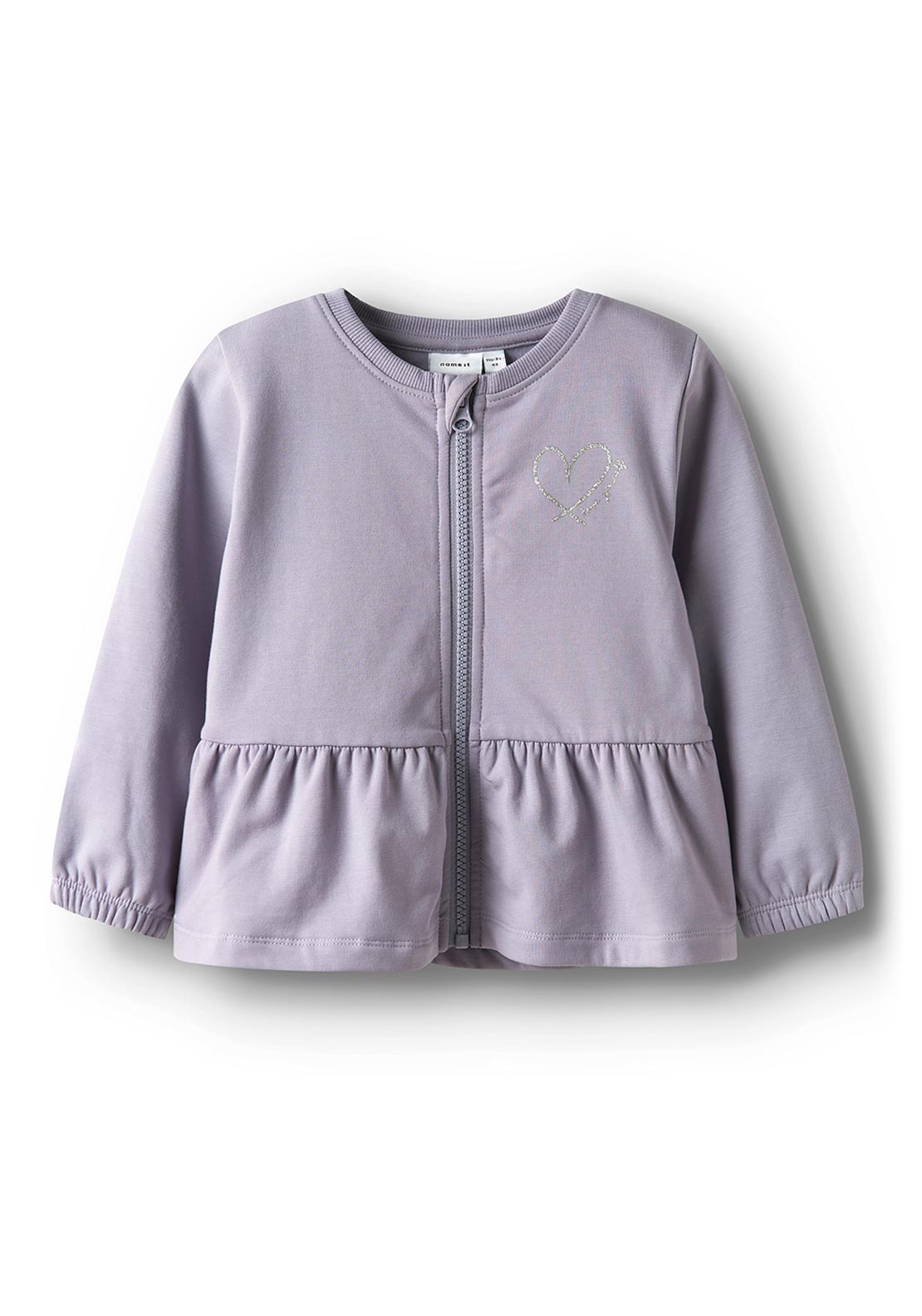 Name It Mini Girl Taika Full Zip Sweater, Lilac