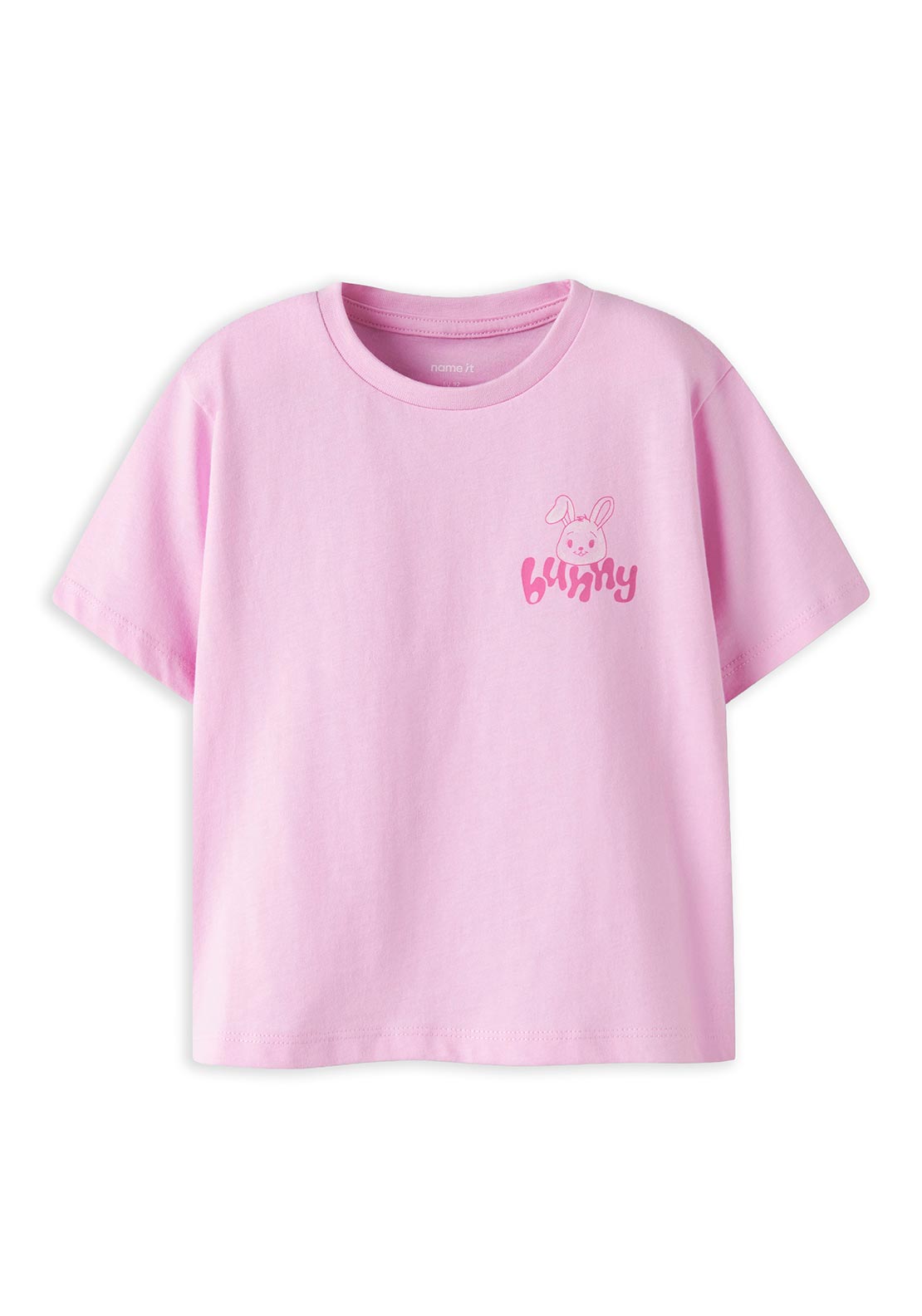 Name It Mini Girl Dulia Bunny Short Sleeve Tee, Pink - McElhinneys