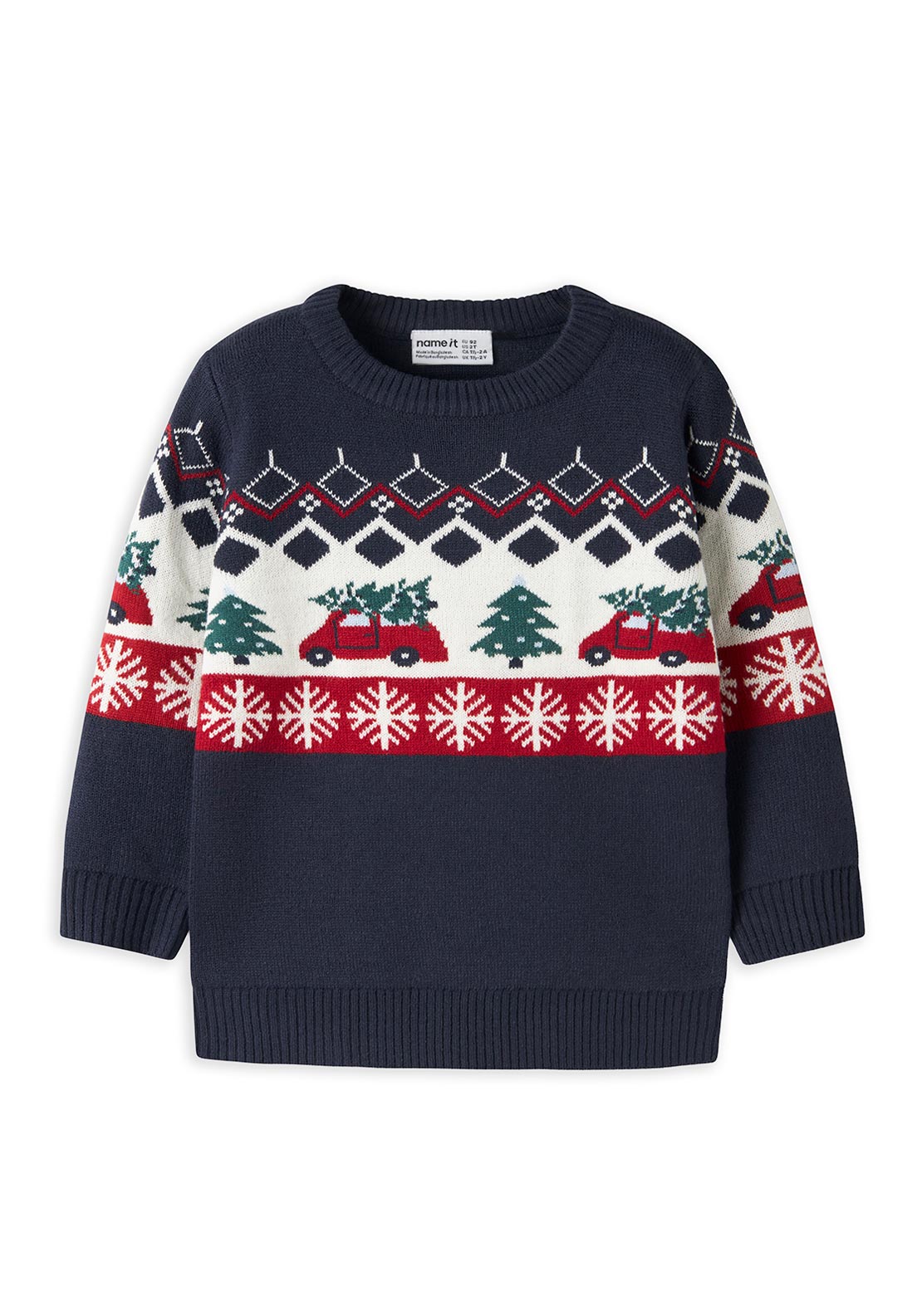 Name It Mini Boy Rissi Long Sleeve Knit Jumper, Navy