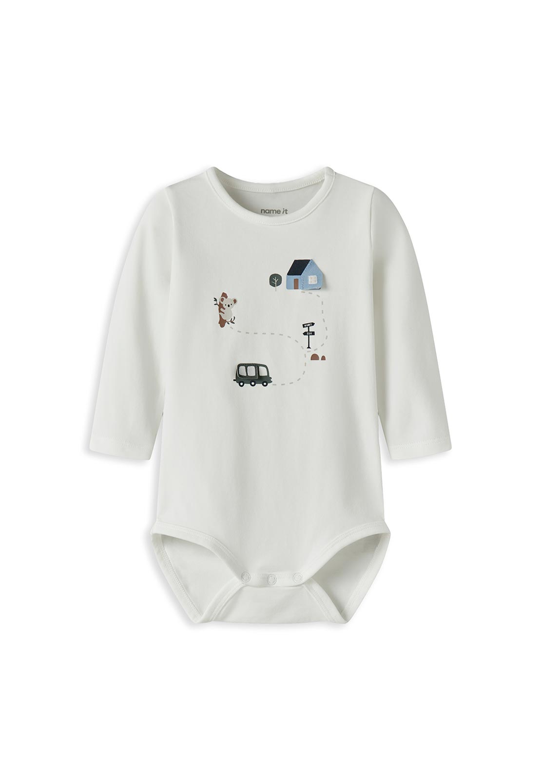 Name It Baby Boy Bent Long Sleeve Body, Off White