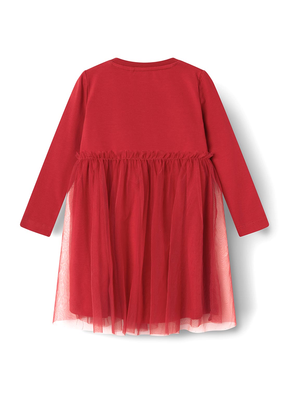 Name It Mini Girl Rjul Long Sleeve Reindeer Dress, Jester Red