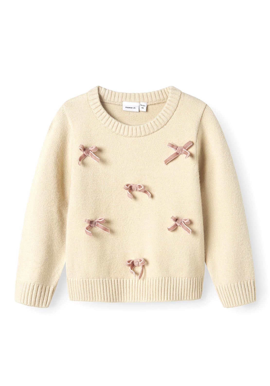 Name It Mini Girl Ronja Long Sleeve Knit Jumper, Summer Sand