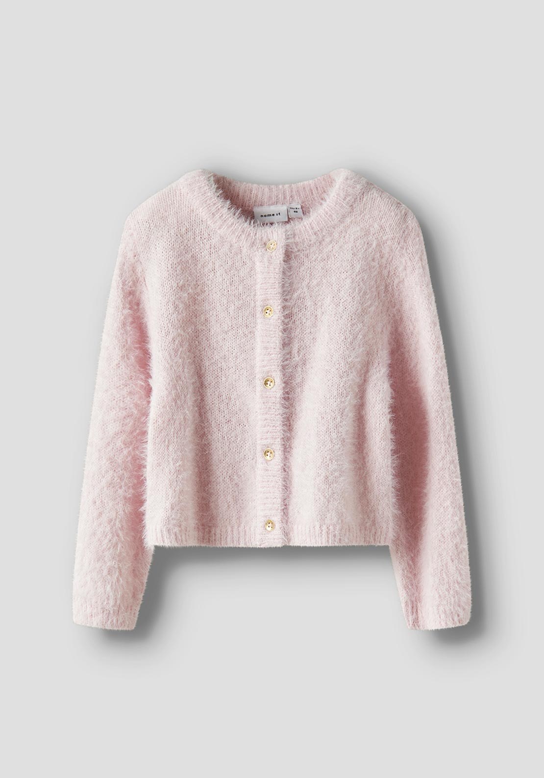 Name It Mini Girl Revera Long Sleeve Knit Cardigan, Pink