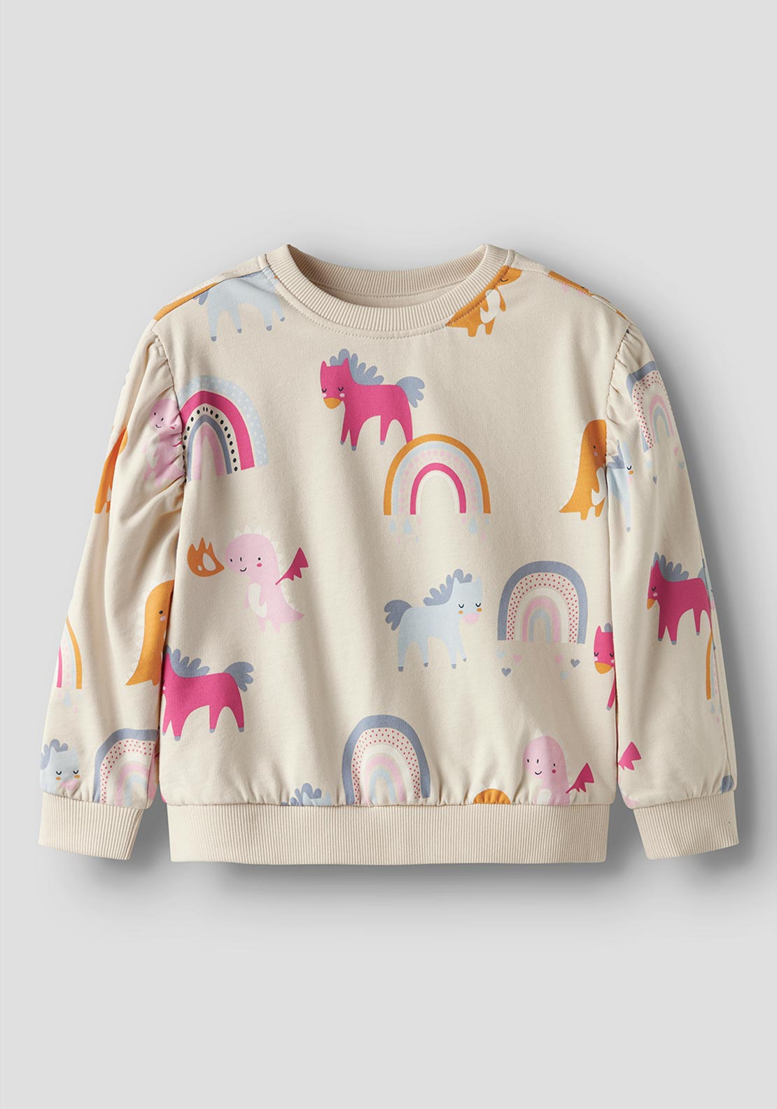 Name It Mini Girl Nula Long Sleeve Sweater, Beige