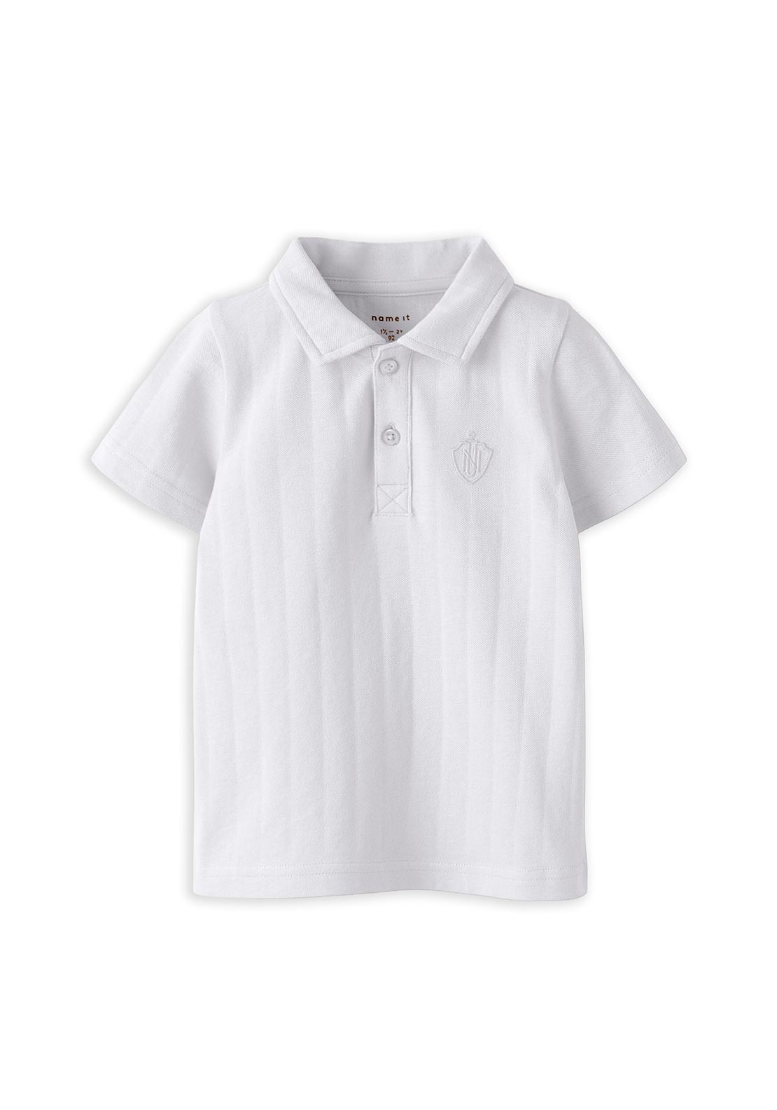 Name It Mini Boy Fen Short Sleeve Polo, White