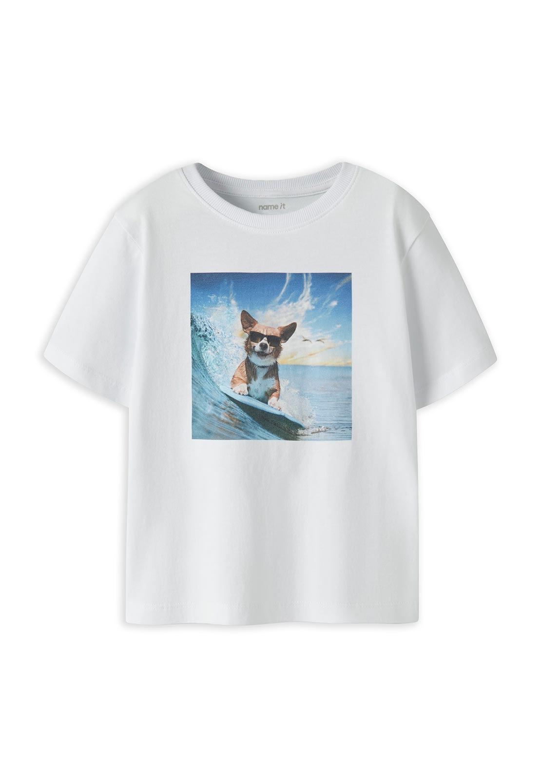 Name It Mini Boy Voto Dog Short Sleeve Tee, White