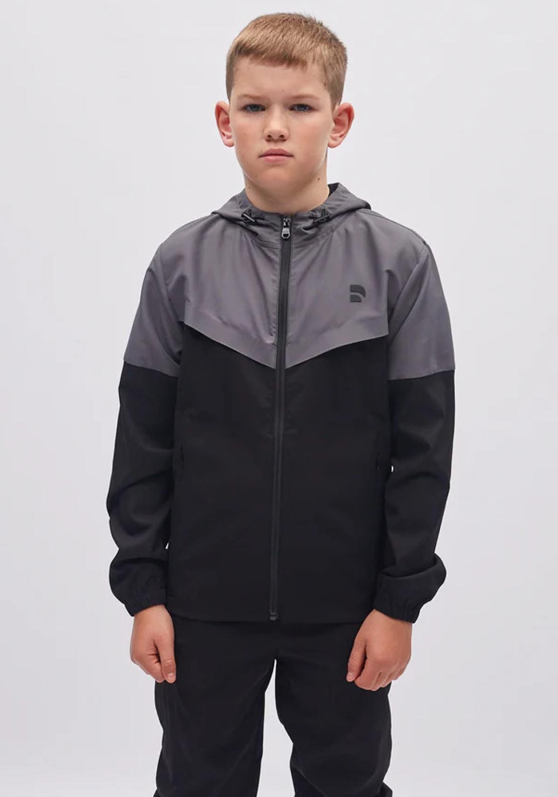 Diesel Boys Nate Windbreaker Long Sleeve Jacket, Black