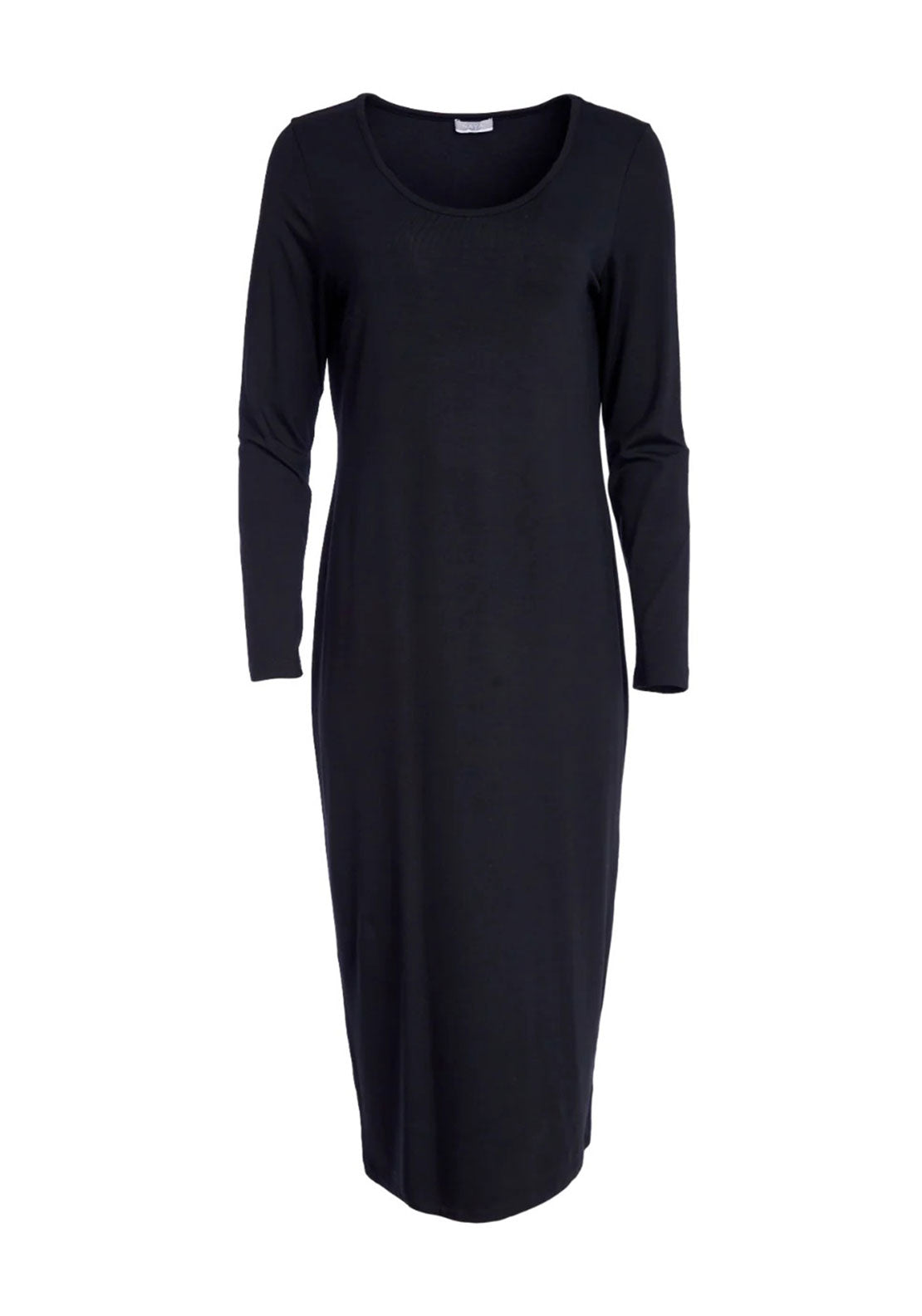 Naya Basic Jersey Long Sleeve Dress, Black