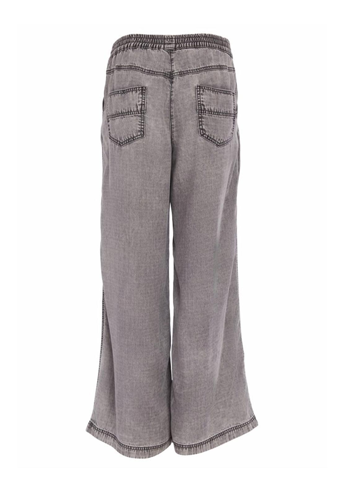 Naya Wide Leg Tencel Pull Up Trousers, Grey