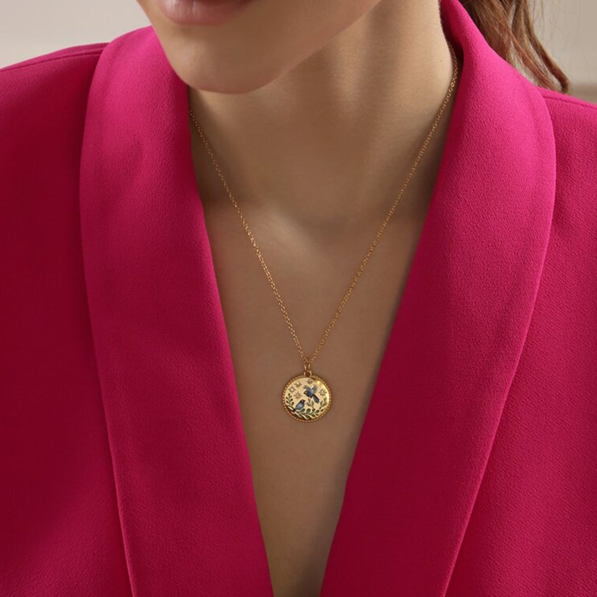 Newbridge Bird Pendant Necklace, Gold