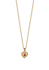 Newbridge Heart Pendant with Ruby Red Stone Necklace, Gold