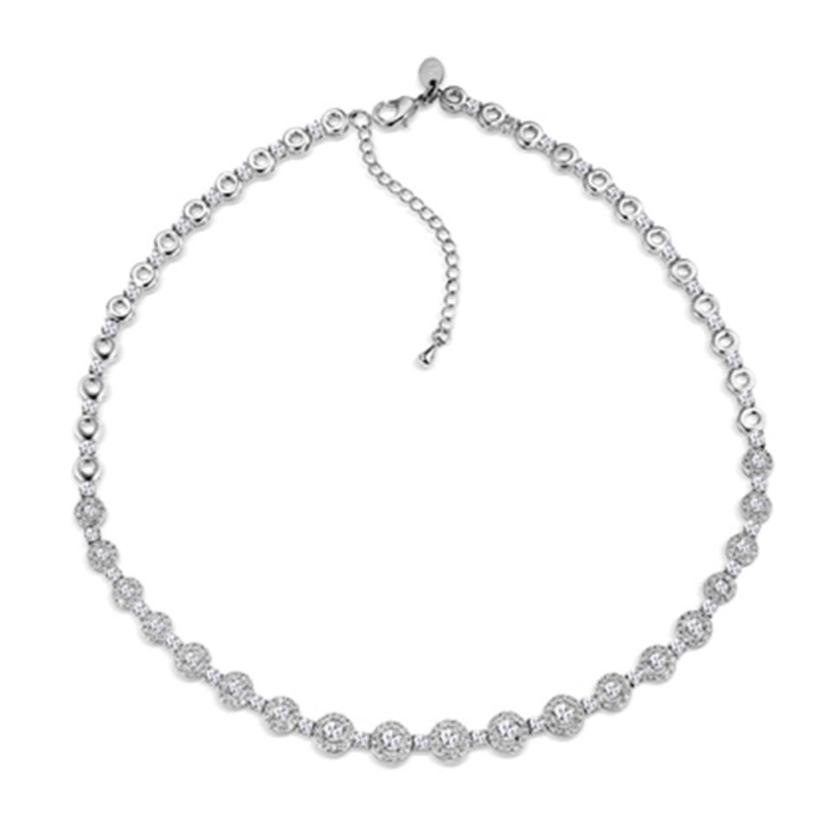 Newbridge Clear CZ Necklace, Silver
