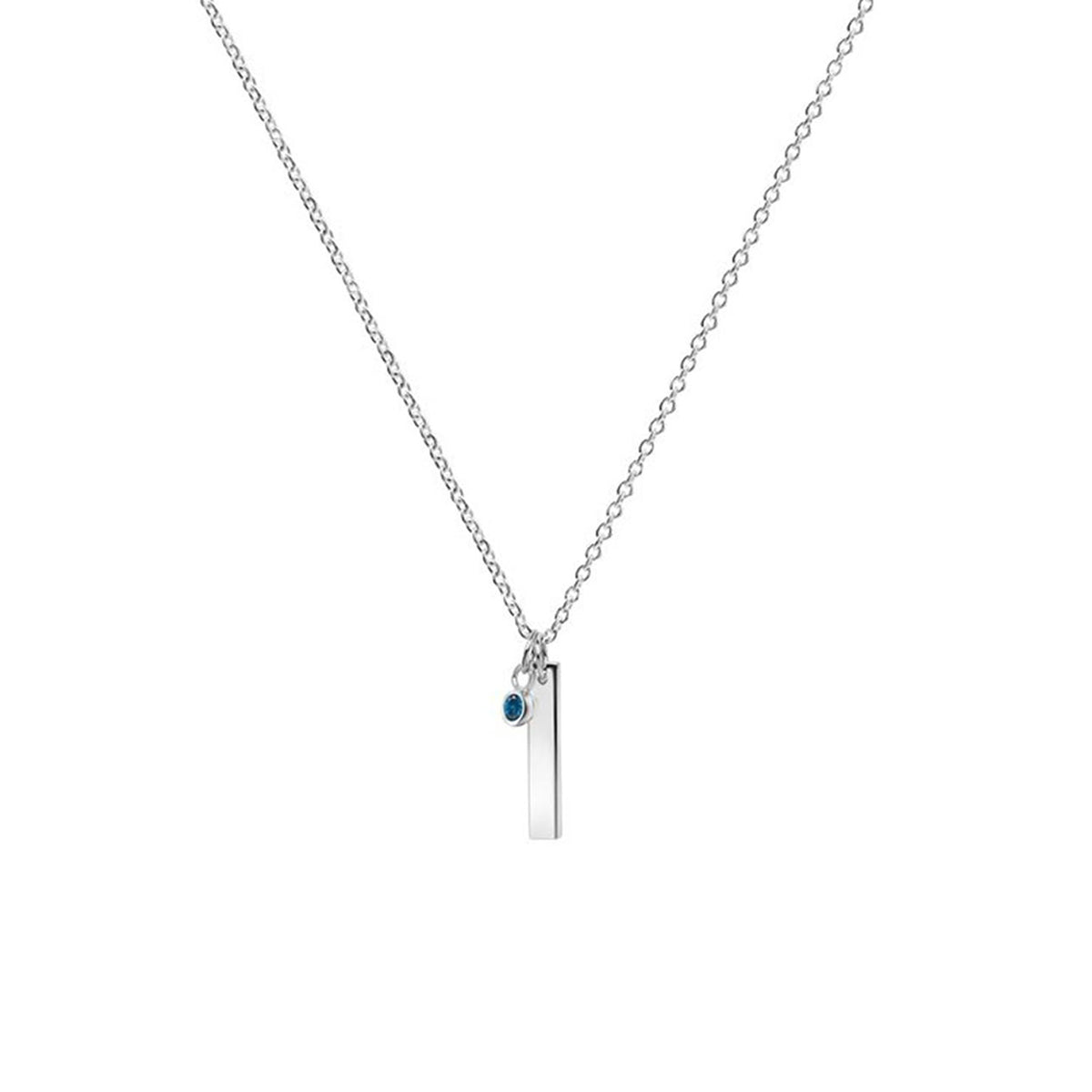Newbridge Silverware December Birthstone Pendant Necklace, Silver