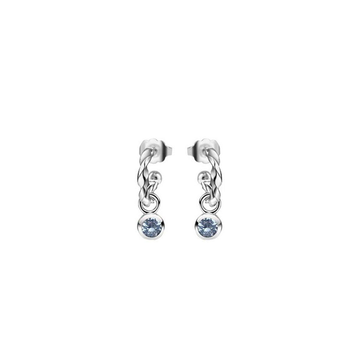 Newbridge Silverware March Birthstone Earrings, Silver