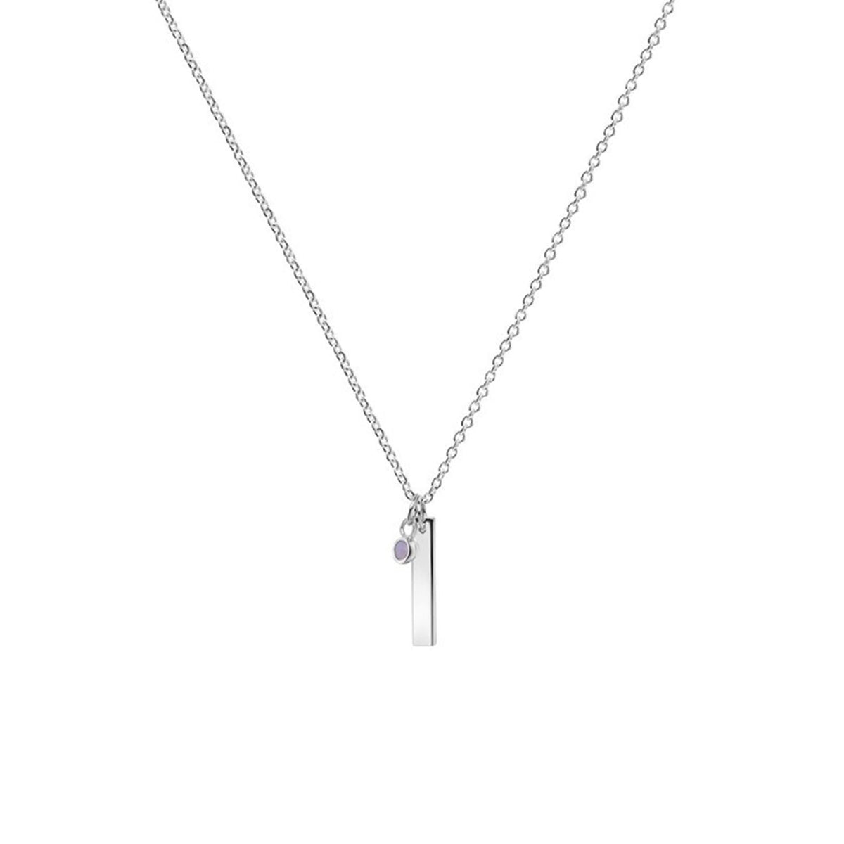 Newbridge Silverware October Birthstone Pendant Necklace, Silver