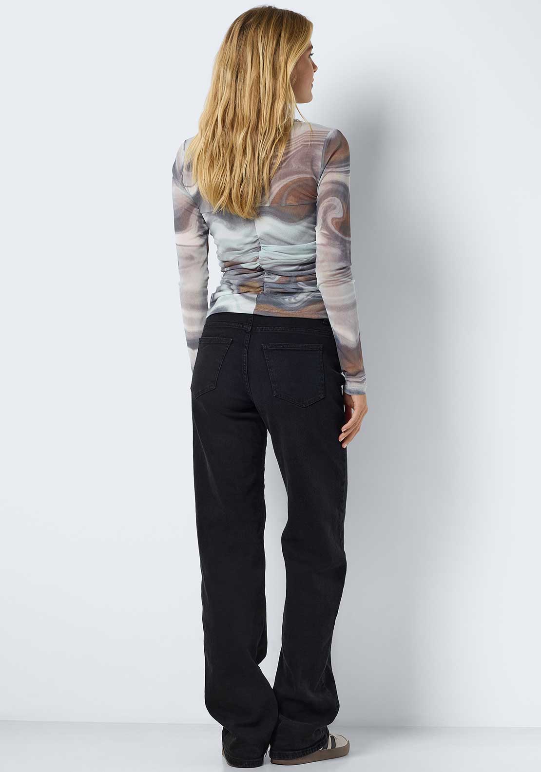 Noisy May Judith Funnel Mesh Top, Grey