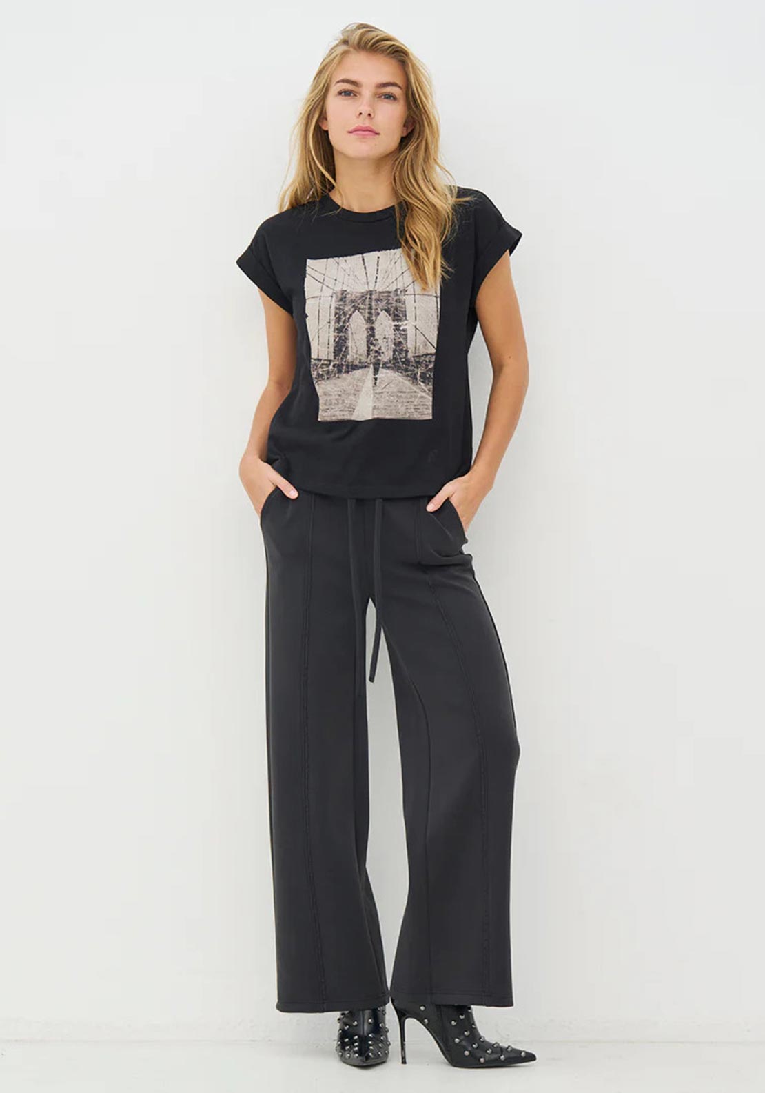 Nu Denmark Graphic Print Oversized T-Shirt, Black