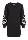 Object Jinda Volume Sleeve Mini Knit Dress, Black
