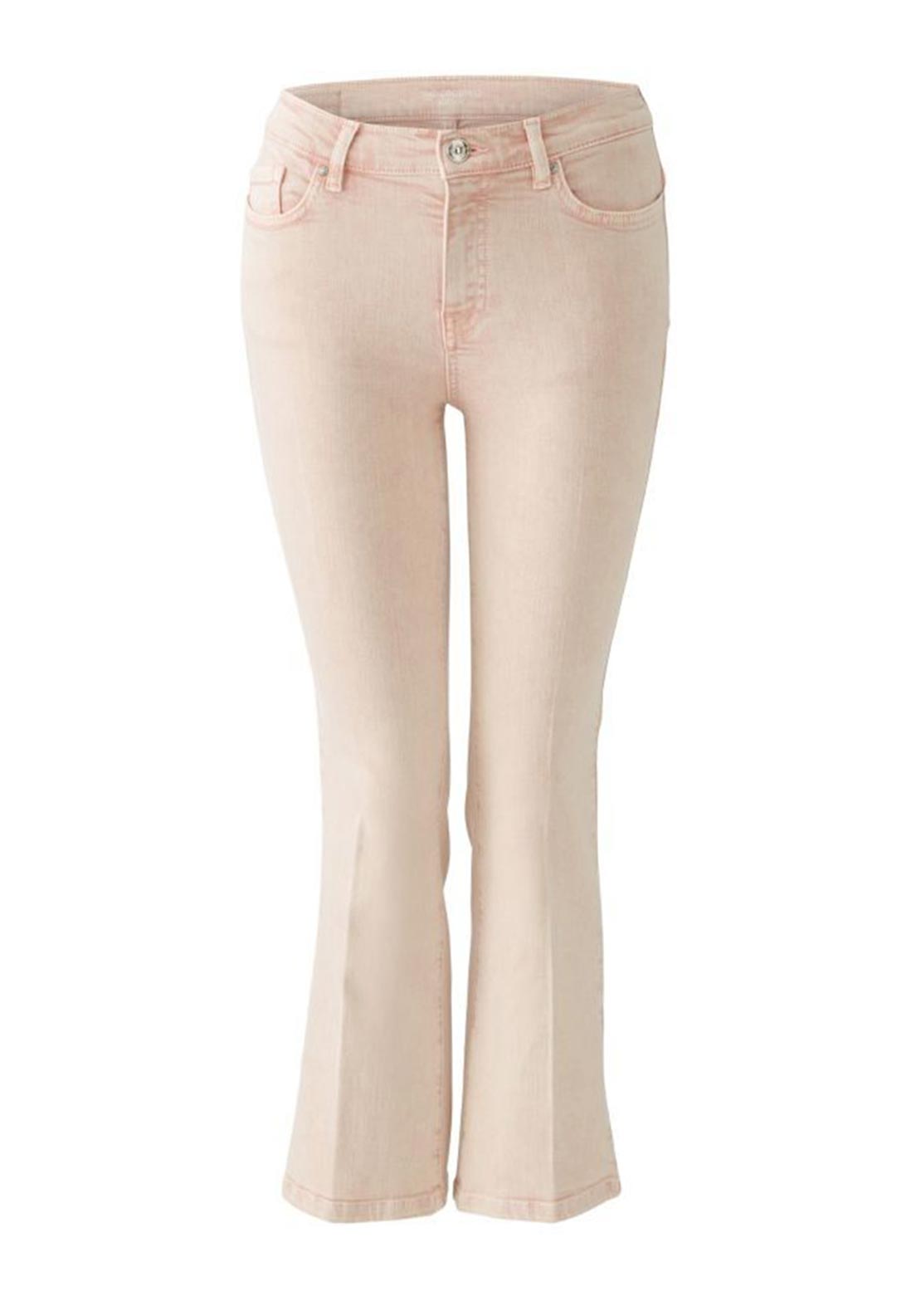 Oui Flare Leg Denim Wash Jeans, Pink